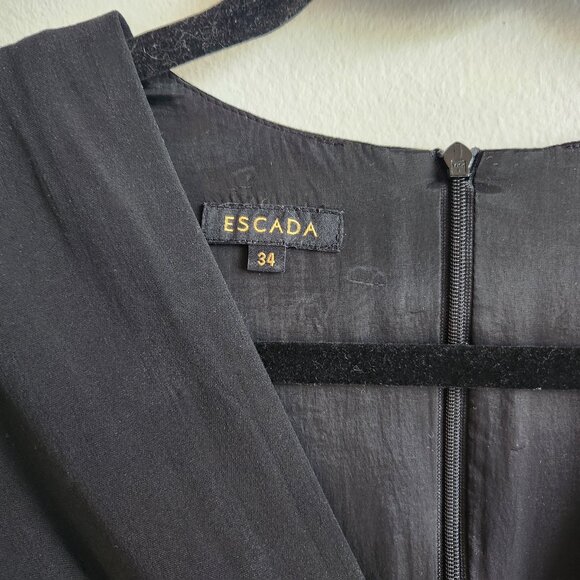 Escada Black Midi Sheath Dress with Ruched Front - US 4 (XS) - Picture 5 of 9
